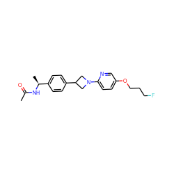 CC(=O)N[C@@H](C)c1ccc(C2CN(c3ccc(OCCCF)cn3)C2)cc1 ZINC000149936776