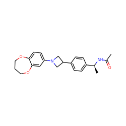 CC(=O)N[C@@H](C)c1ccc(C2CN(c3ccc4c(c3)OCCCO4)C2)cc1 ZINC000149928571