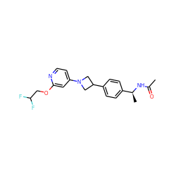 CC(=O)N[C@@H](C)c1ccc(C2CN(c3ccnc(OCC(F)F)c3)C2)cc1 ZINC000150206051