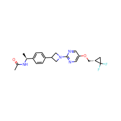 CC(=O)N[C@@H](C)c1ccc(C2CN(c3ncc(OC[C@@H]4CC4(F)F)cn3)C2)cc1 ZINC000149927043