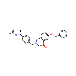 CC(=O)N[C@@H](C)c1ccc(CN2CC(=O)c3cc(OCc4ccccc4)ccc3C2)cc1 ZINC001772590051