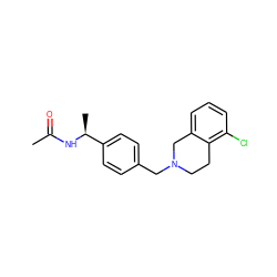 CC(=O)N[C@@H](C)c1ccc(CN2CCc3c(Cl)cccc3C2)cc1 ZINC001772649123