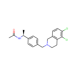 CC(=O)N[C@@H](C)c1ccc(CN2CCc3c(ccc(Cl)c3Cl)C2)cc1 ZINC001772590121