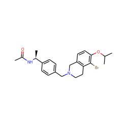 CC(=O)N[C@@H](C)c1ccc(CN2CCc3c(ccc(OC(C)C)c3Br)C2)cc1 ZINC001772589978