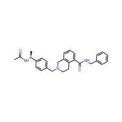 CC(=O)N[C@@H](C)c1ccc(CN2CCc3c(cccc3C(=O)NCc3ccccc3)C2)cc1 ZINC001772650091