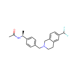 CC(=O)N[C@@H](C)c1ccc(CN2CCc3cc(C(F)F)ccc3C2)cc1 ZINC001772621012