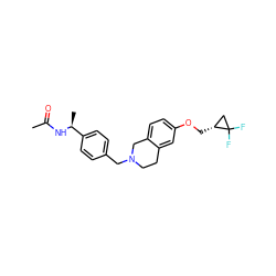 CC(=O)N[C@@H](C)c1ccc(CN2CCc3cc(OC[C@@H]4CC4(F)F)ccc3C2)cc1 ZINC001772620632