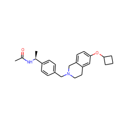 CC(=O)N[C@@H](C)c1ccc(CN2CCc3cc(OC4CCC4)ccc3C2)cc1 ZINC001772596312