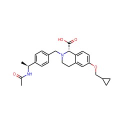 CC(=O)N[C@@H](C)c1ccc(CN2CCc3cc(OCC4CC4)ccc3[C@H]2C(=O)O)cc1 ZINC001772578837