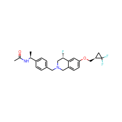 CC(=O)N[C@@H](C)c1ccc(CN2Cc3ccc(OC[C@H]4CC4(F)F)cc3[C@@H](F)C2)cc1 ZINC001772580176