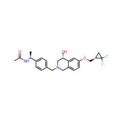 CC(=O)N[C@@H](C)c1ccc(CN2Cc3ccc(OC[C@H]4CC4(F)F)cc3[C@@H](O)C2)cc1 ZINC001772656964