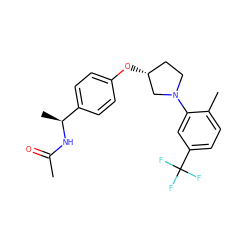 CC(=O)N[C@@H](C)c1ccc(O[C@@H]2CCN(c3cc(C(F)(F)F)ccc3C)C2)cc1 ZINC001772625709