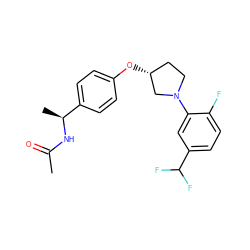 CC(=O)N[C@@H](C)c1ccc(O[C@@H]2CCN(c3cc(C(F)F)ccc3F)C2)cc1 ZINC001772631283