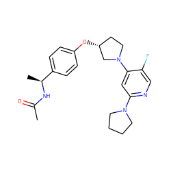 CC(=O)N[C@@H](C)c1ccc(O[C@@H]2CCN(c3cc(N4CCCC4)ncc3F)C2)cc1 ZINC000169709893