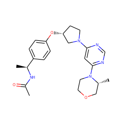 CC(=O)N[C@@H](C)c1ccc(O[C@@H]2CCN(c3cc(N4CCOC[C@H]4C)ncn3)C2)cc1 ZINC000261128137