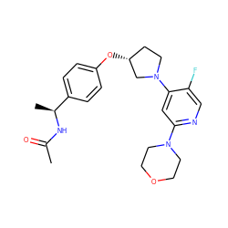 CC(=O)N[C@@H](C)c1ccc(O[C@@H]2CCN(c3cc(N4CCOCC4)ncc3F)C2)cc1 ZINC000169709895