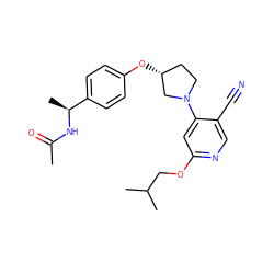 CC(=O)N[C@@H](C)c1ccc(O[C@@H]2CCN(c3cc(OCC(C)C)ncc3C#N)C2)cc1 ZINC000169709829