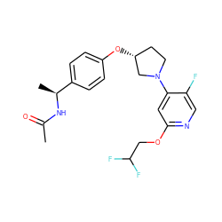 CC(=O)N[C@@H](C)c1ccc(O[C@@H]2CCN(c3cc(OCC(F)F)ncc3F)C2)cc1 ZINC000169709847