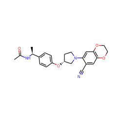 CC(=O)N[C@@H](C)c1ccc(O[C@@H]2CCN(c3cc4c(cc3C#N)OCCO4)C2)cc1 ZINC001772646954