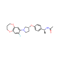 CC(=O)N[C@@H](C)c1ccc(O[C@@H]2CCN(c3cc4c(cc3F)OCCCO4)C2)cc1 ZINC000209121447