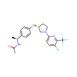 CC(=O)N[C@@H](C)c1ccc(O[C@@H]2CCN(c3ccc(Cl)c(C(F)(F)F)n3)C2)cc1 ZINC000169709757