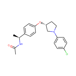 CC(=O)N[C@@H](C)c1ccc(O[C@@H]2CCN(c3ccc(Cl)cc3)C2)cc1 ZINC001772587516