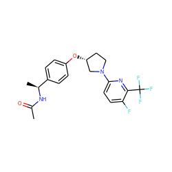 CC(=O)N[C@@H](C)c1ccc(O[C@@H]2CCN(c3ccc(F)c(C(F)(F)F)n3)C2)cc1 ZINC000169709755