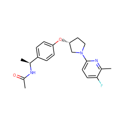 CC(=O)N[C@@H](C)c1ccc(O[C@@H]2CCN(c3ccc(F)c(C)n3)C2)cc1 ZINC000169709272