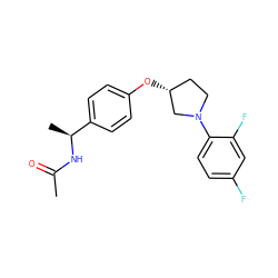 CC(=O)N[C@@H](C)c1ccc(O[C@@H]2CCN(c3ccc(F)cc3F)C2)cc1 ZINC001772611385