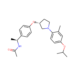 CC(=O)N[C@@H](C)c1ccc(O[C@@H]2CCN(c3ccc(OC(C)C)cc3C)C2)cc1 ZINC001772641318