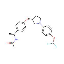 CC(=O)N[C@@H](C)c1ccc(O[C@@H]2CCN(c3ccc(OC(F)F)cc3)C2)cc1 ZINC001772647047