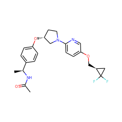 CC(=O)N[C@@H](C)c1ccc(O[C@@H]2CCN(c3ccc(OC[C@H]4CC4(F)F)cn3)C2)cc1 ZINC000169709354