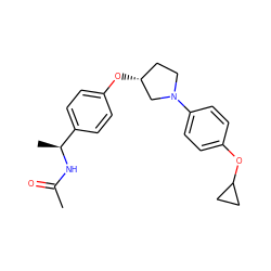 CC(=O)N[C@@H](C)c1ccc(O[C@@H]2CCN(c3ccc(OC4CC4)cc3)C2)cc1 ZINC000209119358