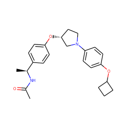 CC(=O)N[C@@H](C)c1ccc(O[C@@H]2CCN(c3ccc(OC4CCC4)cc3)C2)cc1 ZINC000209119405