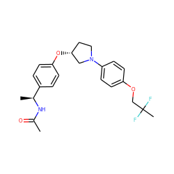 CC(=O)N[C@@H](C)c1ccc(O[C@@H]2CCN(c3ccc(OCC(C)(F)F)cc3)C2)cc1 ZINC000209121679