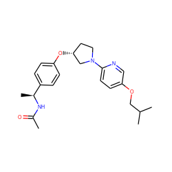 CC(=O)N[C@@H](C)c1ccc(O[C@@H]2CCN(c3ccc(OCC(C)C)cn3)C2)cc1 ZINC000169709156