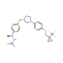 CC(=O)N[C@@H](C)c1ccc(O[C@@H]2CCN(c3ccc(OCC4(C(F)(F)F)CC4)cc3)C2)cc1 ZINC001772608309