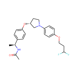 CC(=O)N[C@@H](C)c1ccc(O[C@@H]2CCN(c3ccc(OCCC(F)F)cc3)C2)cc1 ZINC000209121628