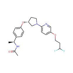 CC(=O)N[C@@H](C)c1ccc(O[C@@H]2CCN(c3ccc(OCCC(F)F)cn3)C2)cc1 ZINC000169709326