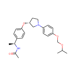 CC(=O)N[C@@H](C)c1ccc(O[C@@H]2CCN(c3ccc(OCOC(C)C)cc3)C2)cc1 ZINC001772641562