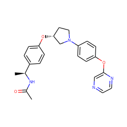 CC(=O)N[C@@H](C)c1ccc(O[C@@H]2CCN(c3ccc(Oc4cnccn4)cc3)C2)cc1 ZINC001772593689