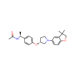 CC(=O)N[C@@H](C)c1ccc(O[C@@H]2CCN(c3ccc4c(c3)C(C)(C)CO4)C2)cc1 ZINC001772625680