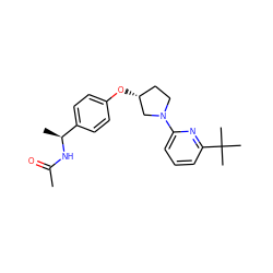 CC(=O)N[C@@H](C)c1ccc(O[C@@H]2CCN(c3cccc(C(C)(C)C)n3)C2)cc1 ZINC000169709260