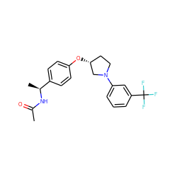 CC(=O)N[C@@H](C)c1ccc(O[C@@H]2CCN(c3cccc(C(F)(F)F)c3)C2)cc1 ZINC000209119590