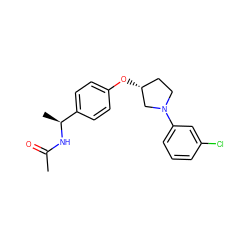 CC(=O)N[C@@H](C)c1ccc(O[C@@H]2CCN(c3cccc(Cl)c3)C2)cc1 ZINC001772627106