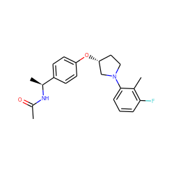 CC(=O)N[C@@H](C)c1ccc(O[C@@H]2CCN(c3cccc(F)c3C)C2)cc1 ZINC001772619493