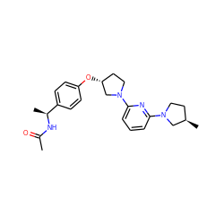 CC(=O)N[C@@H](C)c1ccc(O[C@@H]2CCN(c3cccc(N4CC[C@@H](C)C4)n3)C2)cc1 ZINC000169709879