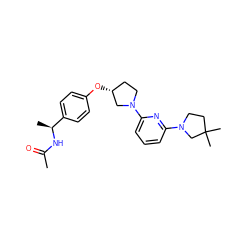 CC(=O)N[C@@H](C)c1ccc(O[C@@H]2CCN(c3cccc(N4CCC(C)(C)C4)n3)C2)cc1 ZINC000169709925