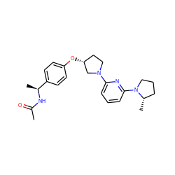 CC(=O)N[C@@H](C)c1ccc(O[C@@H]2CCN(c3cccc(N4CCC[C@@H]4C)n3)C2)cc1 ZINC000169709906