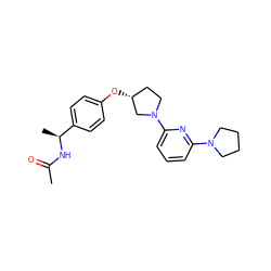 CC(=O)N[C@@H](C)c1ccc(O[C@@H]2CCN(c3cccc(N4CCCC4)n3)C2)cc1 ZINC000169709871